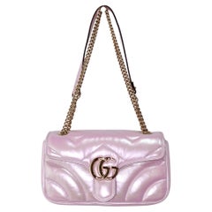 Gucci Pink Iridescent Nappa Chevron Matelasse GG Shoulder Bag