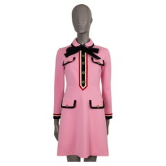 GUCCI pink jersey 2018 GROSGRAIN TRIM MINI Dress S