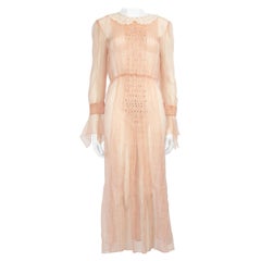 Gucci Pink Lace Collar Embellished Dress Size L