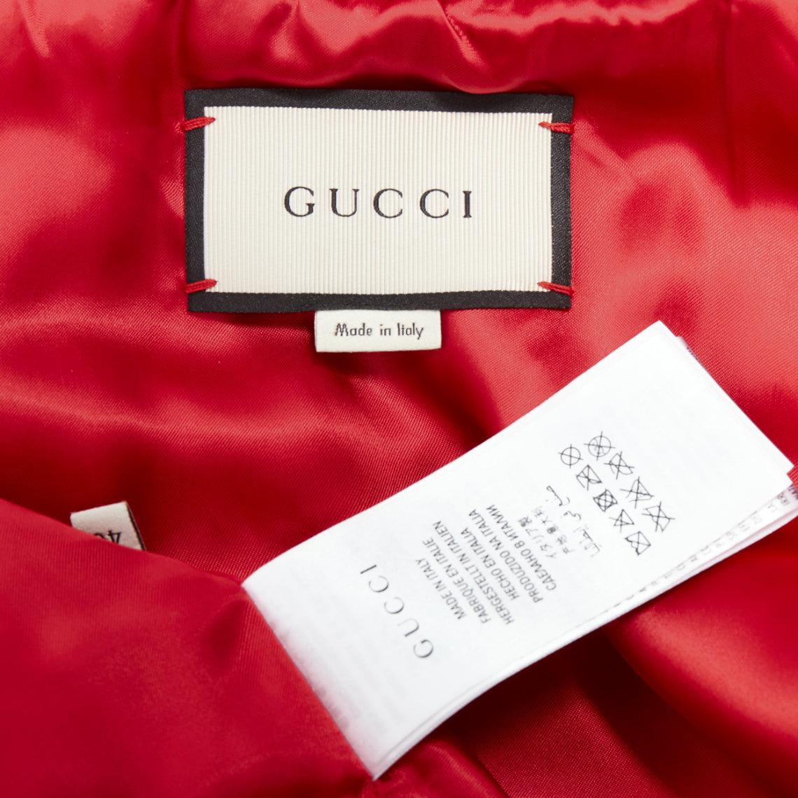 GUCCI Rosa Lammfell-Bomber mit Perlenverzierung und Webbesatz IT40 S im Angebot 5