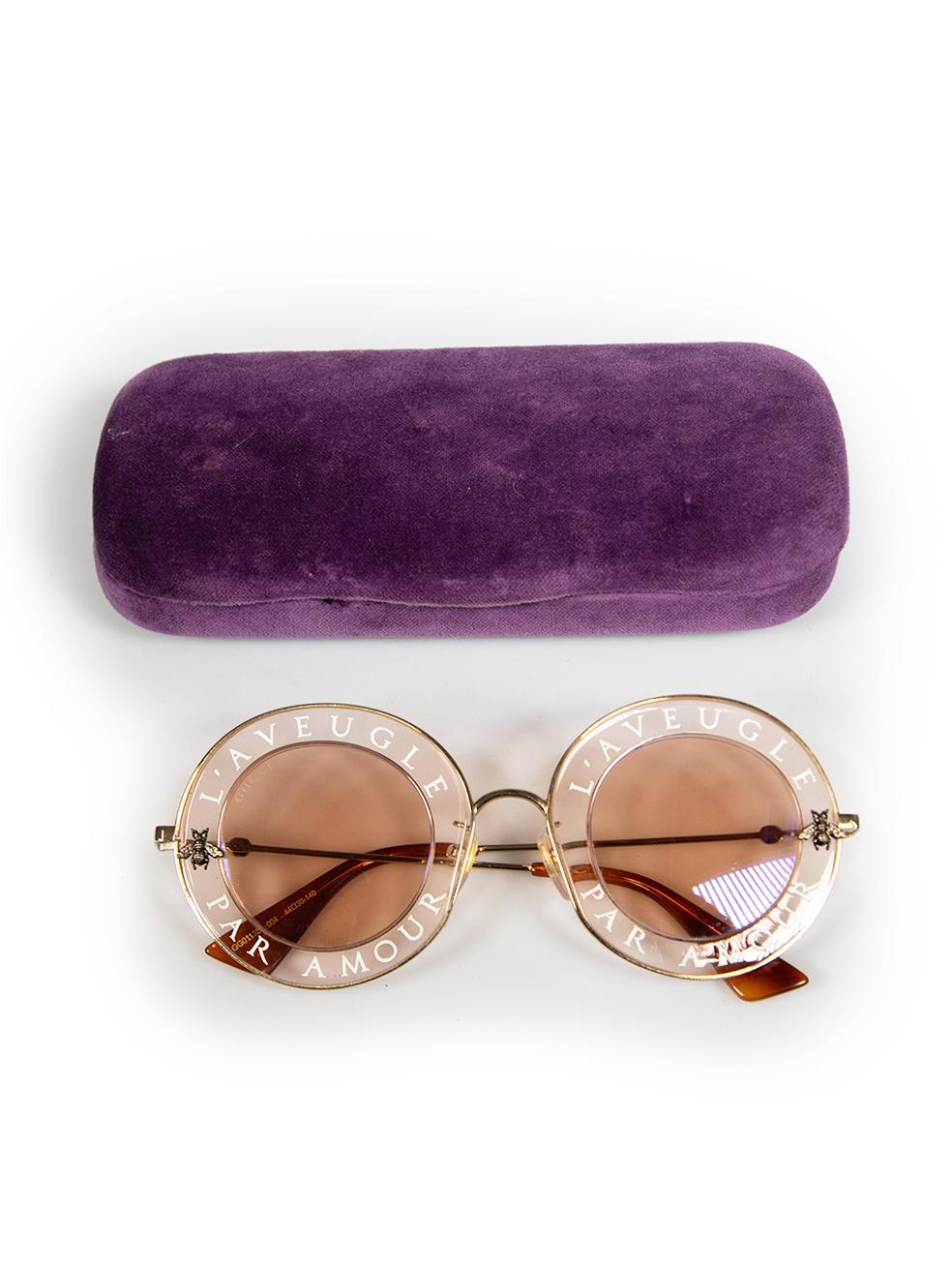 Gucci Pink L‚'Aveugle Par Amour Round Sunglasses 3