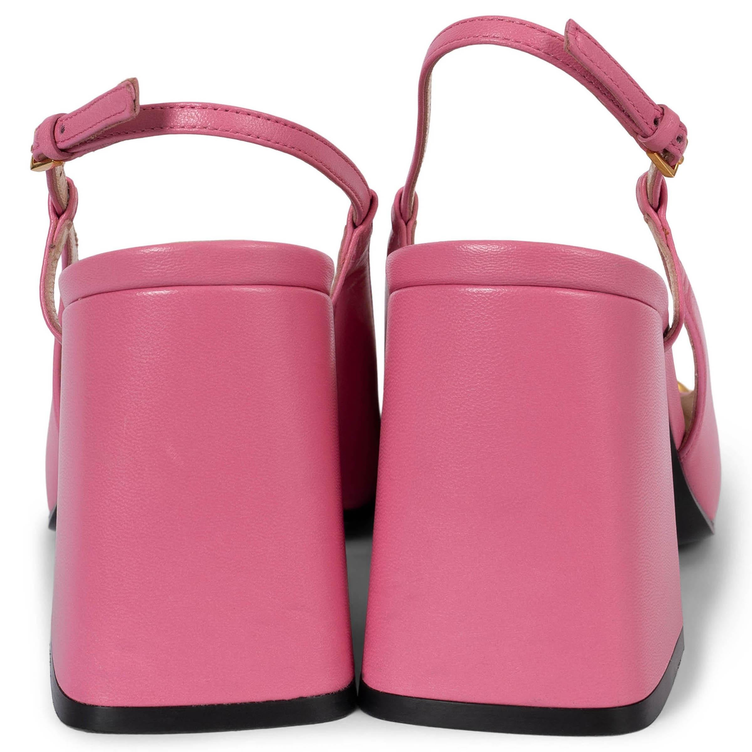 GUCCI pink leather 2021 BABY HORSEBIT Slingbacks Shoes 39 In Excellent Condition In Zürich, CH