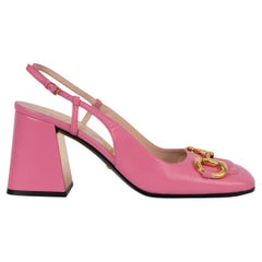 GUCCI pink leather 2021 BABY HORSEBIT Slingbacks Shoes 39