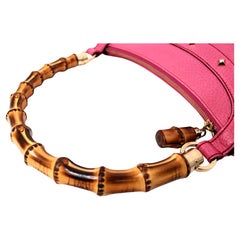 Gucci Pink Leather Anita Bamboo Handbag