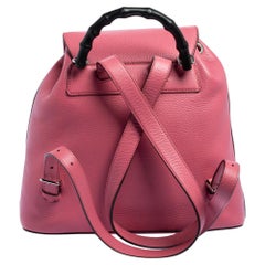 Gucci Pink Leather Bamboo Sac Backpack