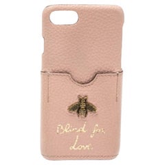 Gucci Pink Leather Blind For Love iPhone 7 Case