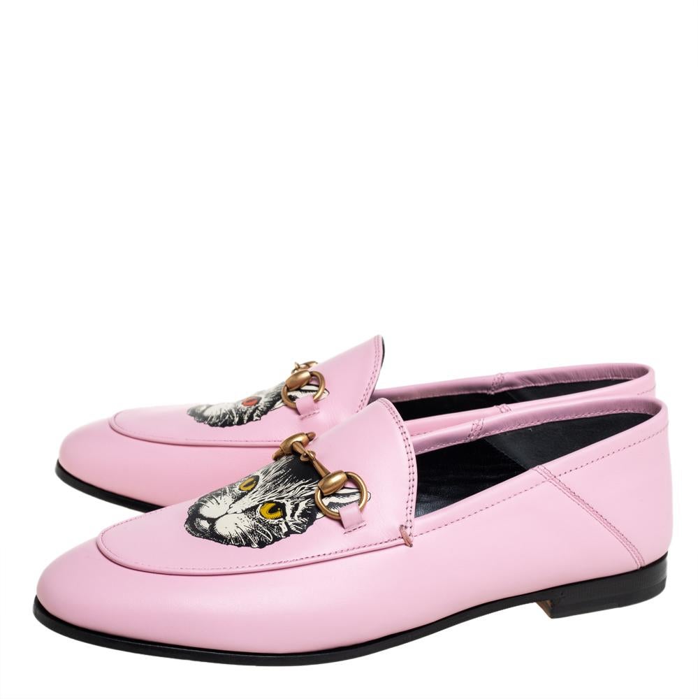 gucci pink brixton loafers