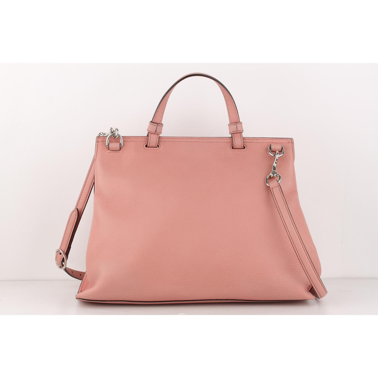 Gucci Pink Leather Daily Bamboo Satchel Top Handle Bag 4