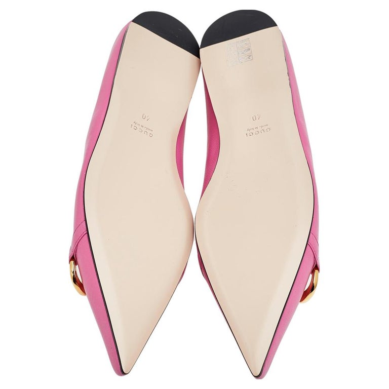 gucci deva ballet flats with chain and horsebit