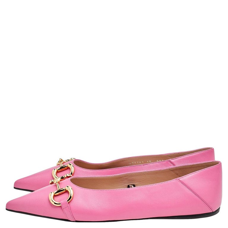 gucci deva ballet flats with chain and horsebit