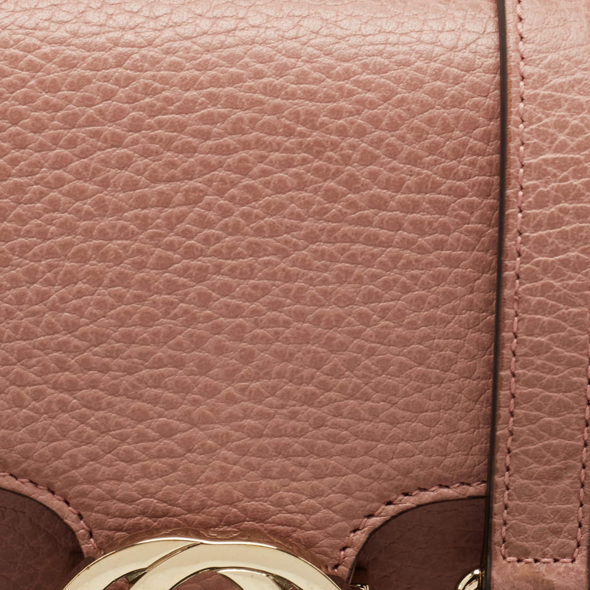 Women's Gucci Pink Leather Dollar Interlocking G Crossbody Bag