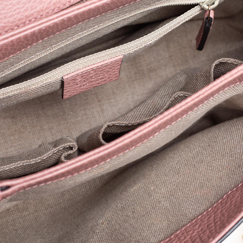 Gucci Pink Leather Dollar Interlocking GG Shoulder Bag 3