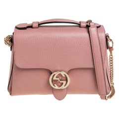 Gucci Pink Leather Dollar Interlocking GG Shoulder Bag