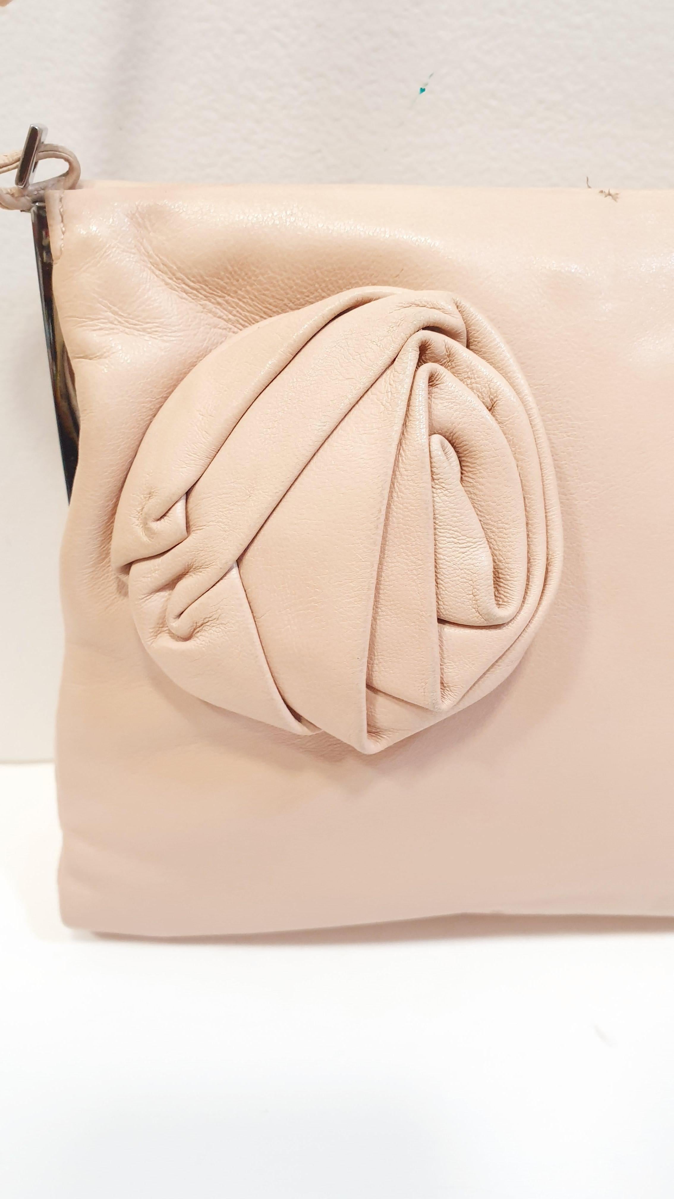 Gucci Pink  Leather Flower  Evening Purse  1