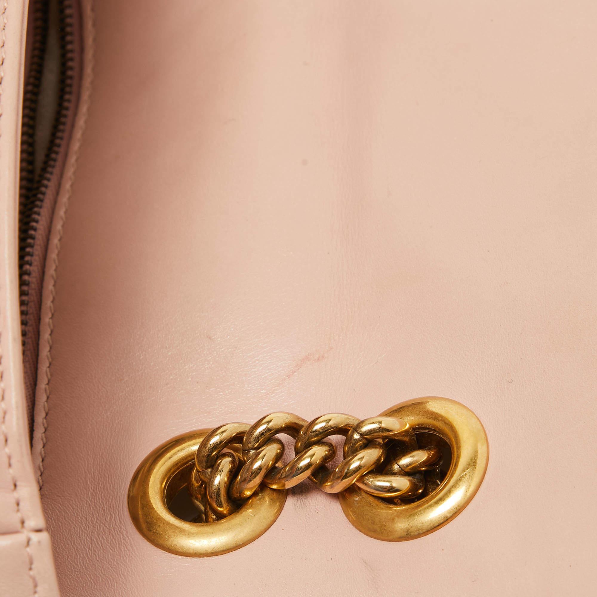 Gucci Pink Leather GG Small Marmont Matelassé Shoulder Bag 7