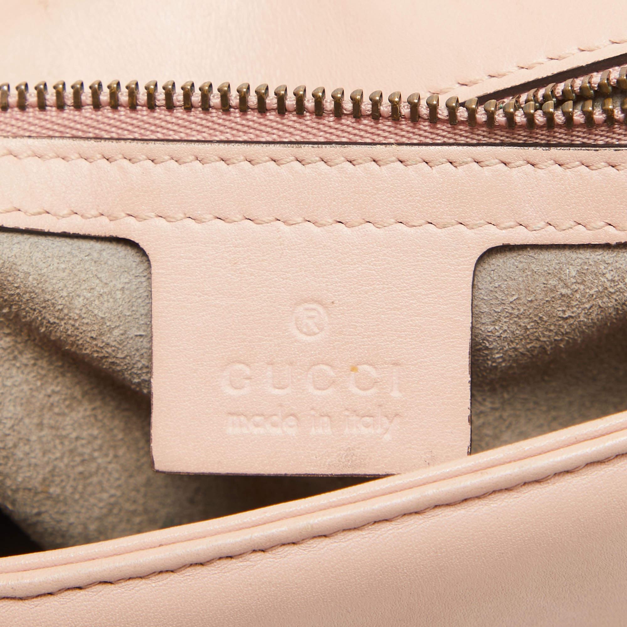 Gucci Pink Leather GG Small Marmont Matelassé Shoulder Bag 8