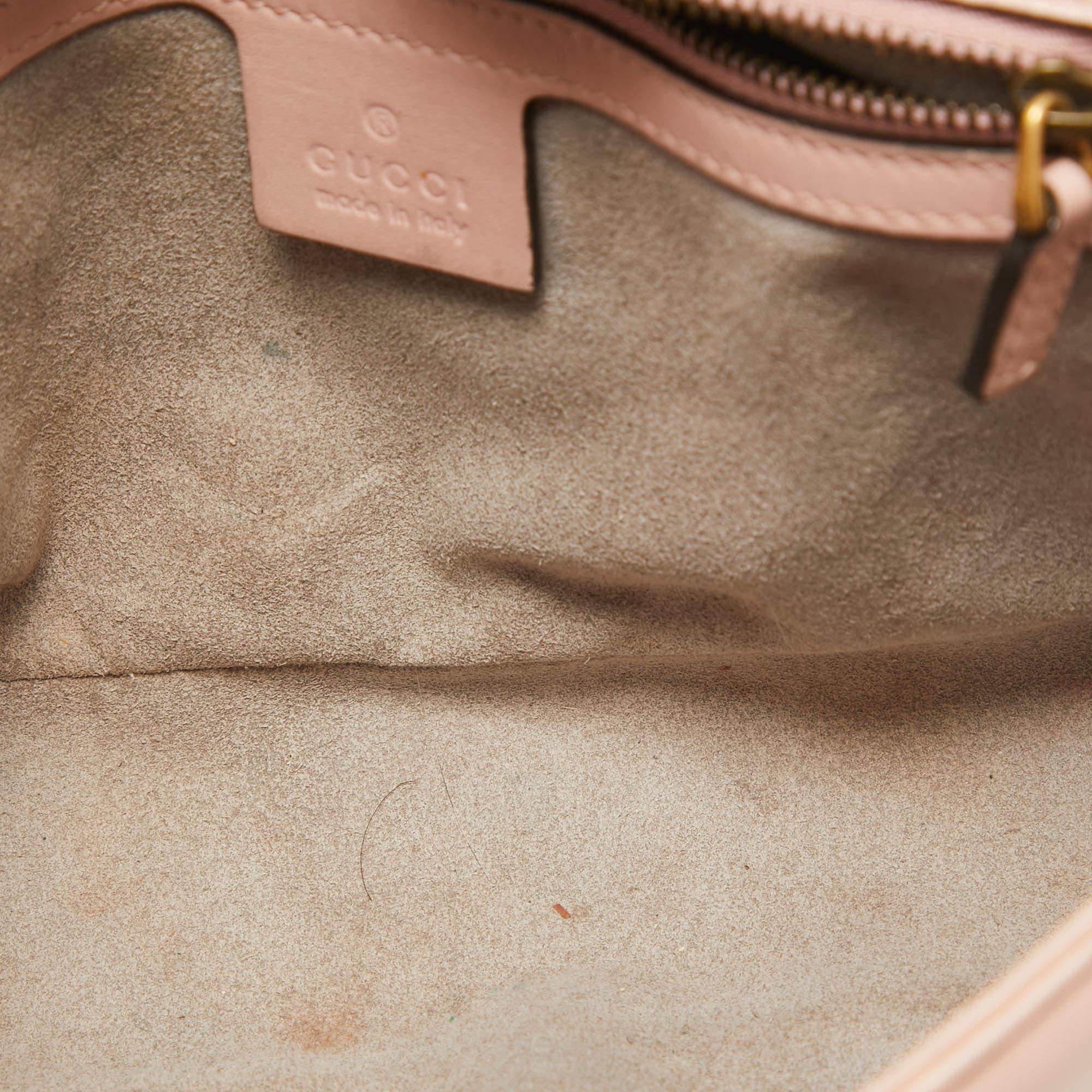 Gucci Pink Leather GG Small Marmont Matelassé Shoulder Bag 10