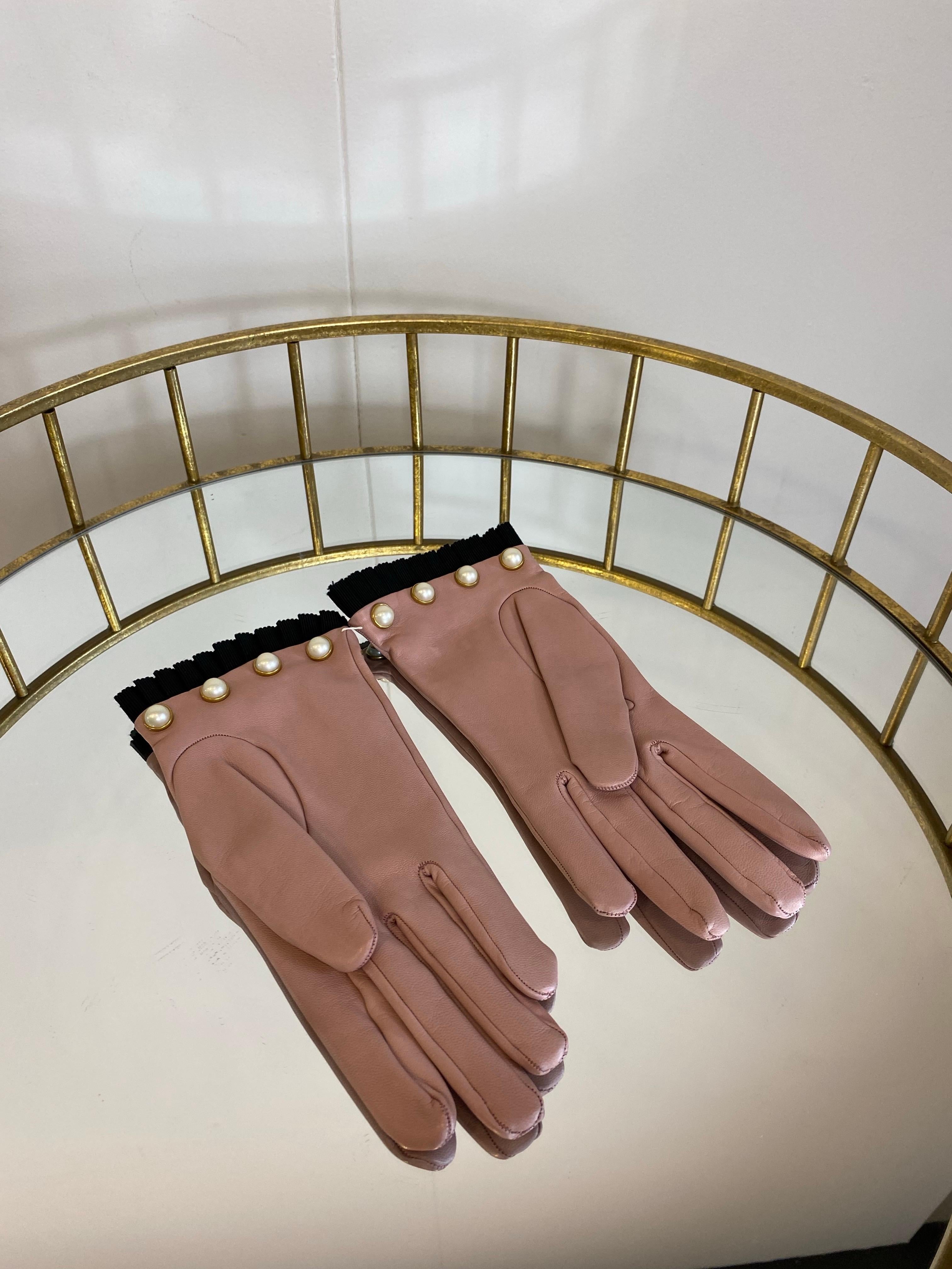 da uomo o donna Guanti in pelle rosa Gucci in vendita