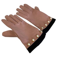 Gucci Rosa Lederhandschuhe