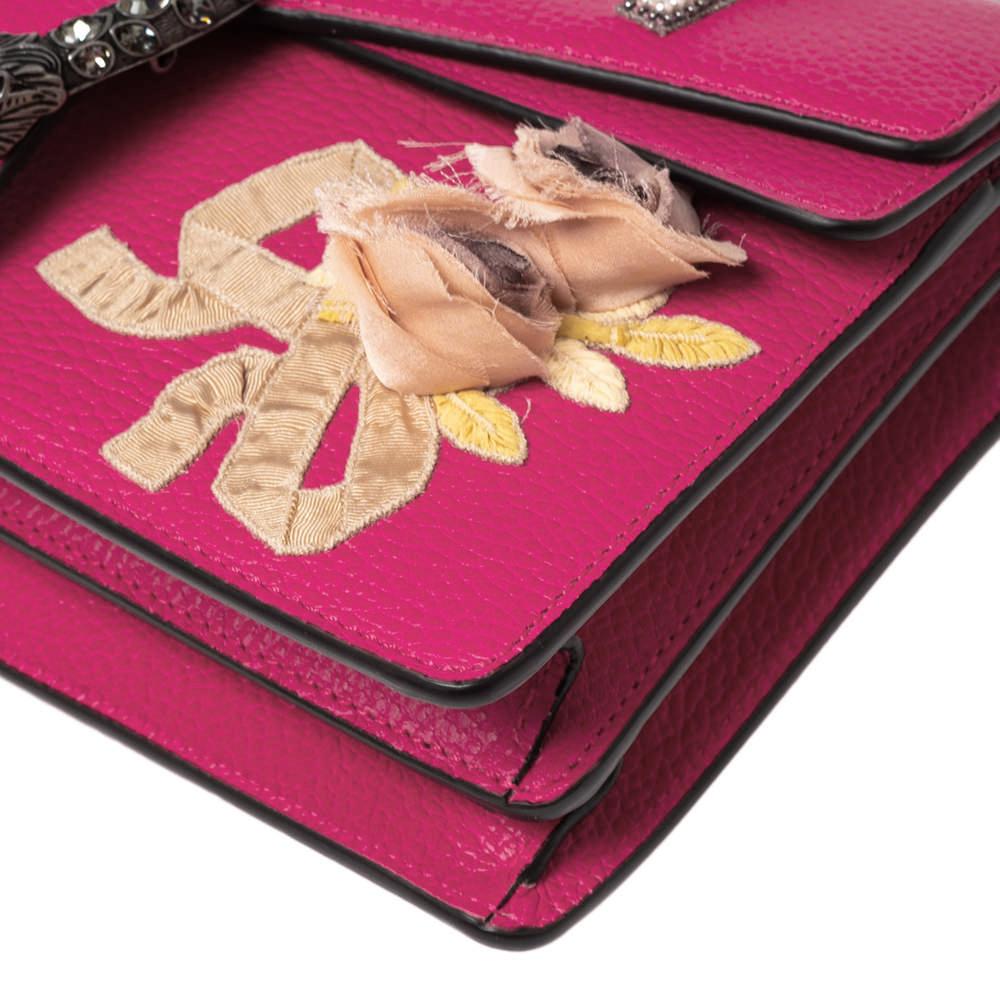 Gucci Pink Leather Guccify Pearl Embellished Dionysus Shoulder Bag 3