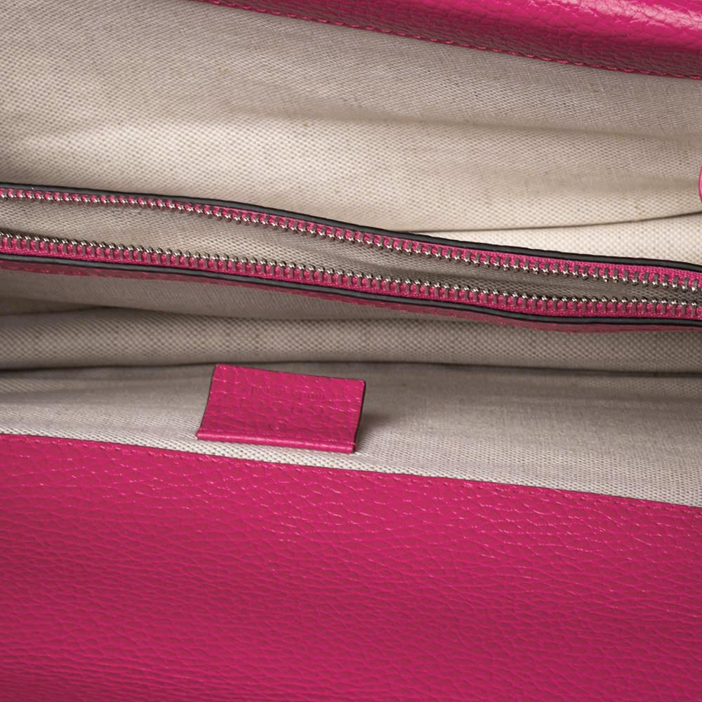 Gucci Pink Leather Guccify Pearl Embellished Dionysus Shoulder Bag 8