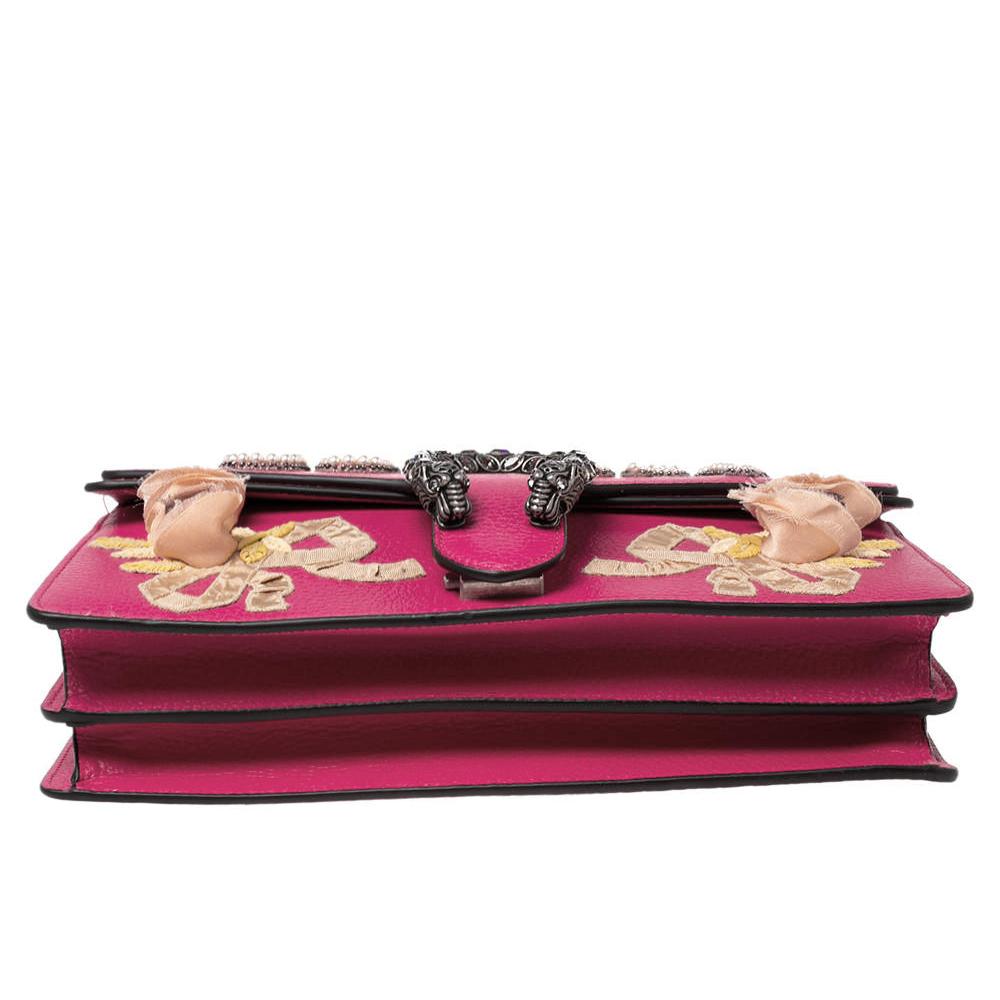 Gucci Pink Leather Guccify Pearl Embellished Dionysus Shoulder Bag In New Condition In Dubai, Al Qouz 2