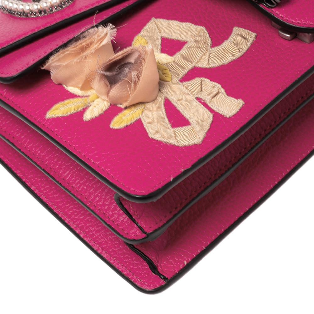 Women's Gucci Pink Leather Guccify Pearl Embellished Dionysus Shoulder Bag