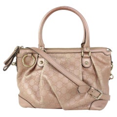 Gucci Pink Leather Guccissima Medium Sukey Top Handle 2way Bag 1GU811