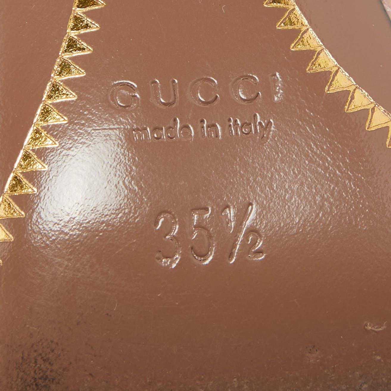 Gucci Pink Leather Guccissima Pumps Size 35.5 In Good Condition For Sale In Dubai, Al Qouz 2