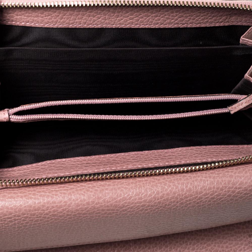 Gucci Pink Leather Interlocking G Continental Wallet 2