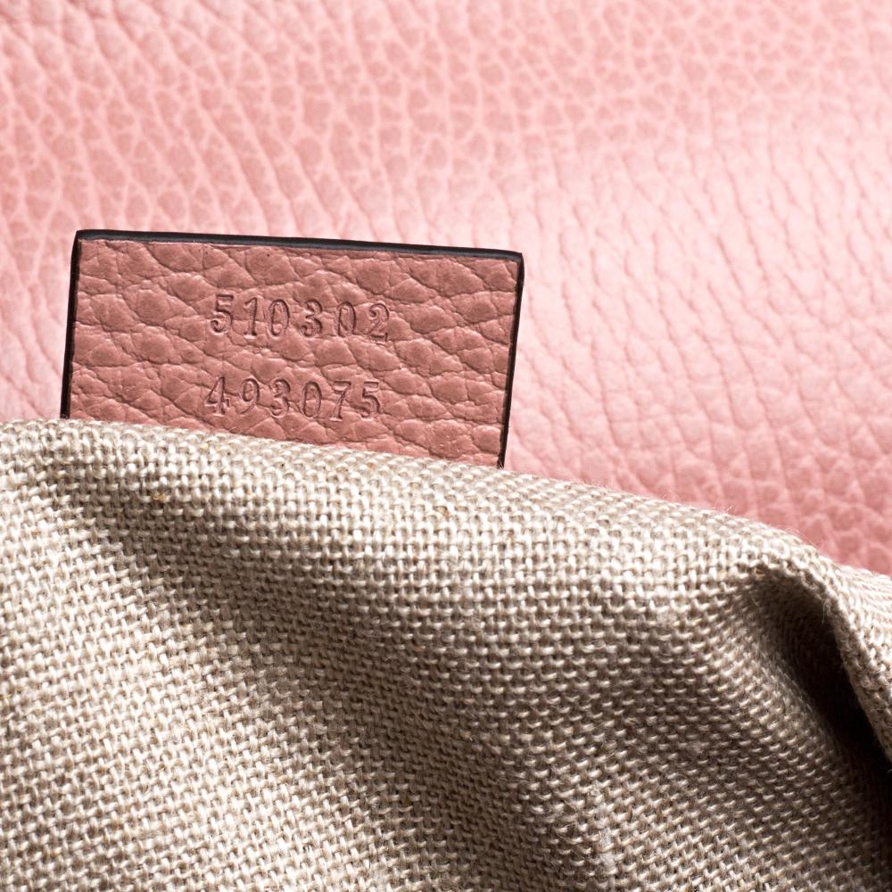Gucci Pink Leather Interlocking GG Top Handle Bag 4