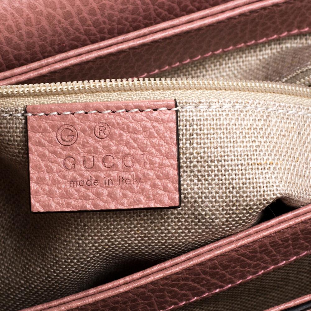 Gucci Pink Leather Interlocking GG Top Handle Bag 3