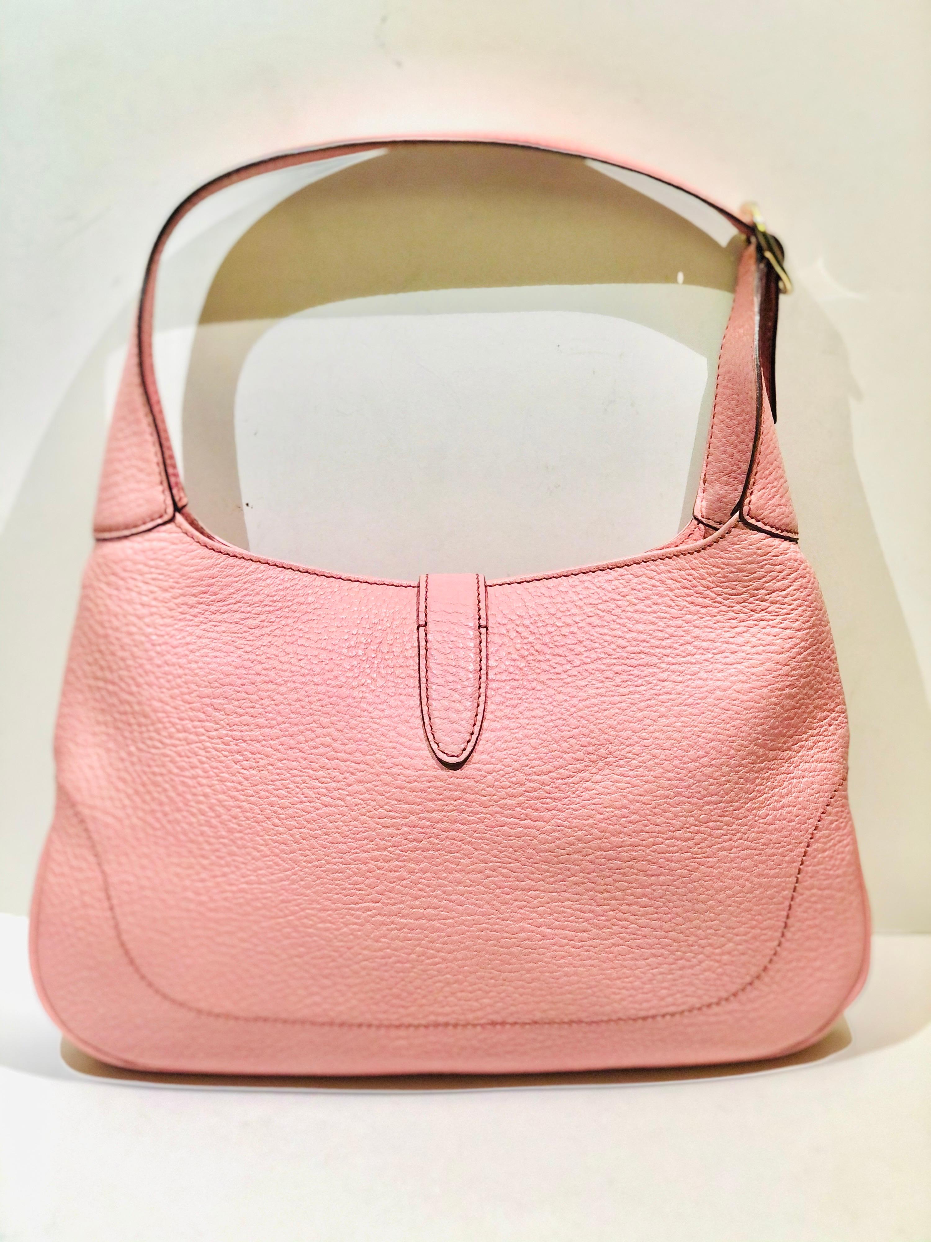 Gucci Pink Leather Jackie 1961 Hobo Shoulder Bag  In New Condition For Sale In Sheung Wan, HK