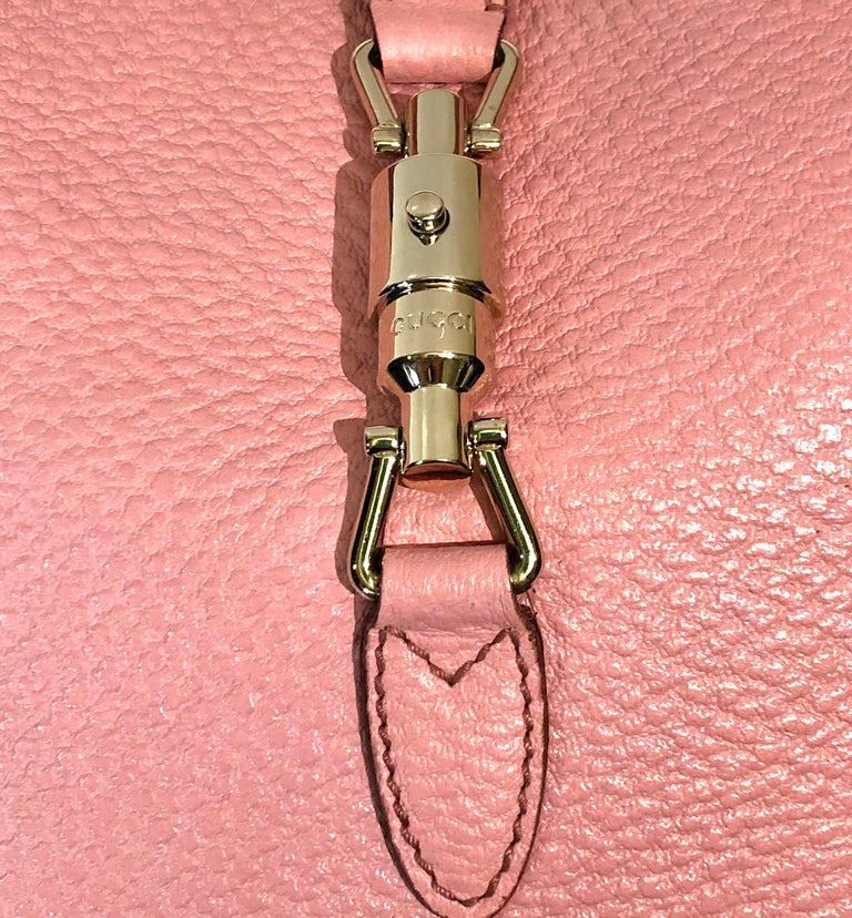 Gucci Pink Leather Jackie 1961 Hobo Shoulder Bag  For Sale 1