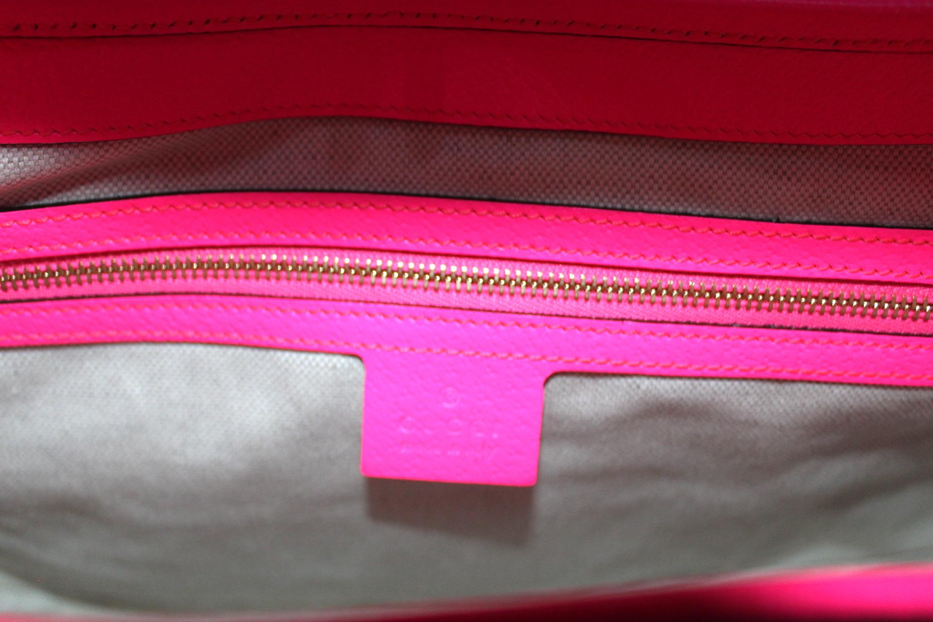 Gucci Jackie Flora Tasche aus rosa Leder 1
