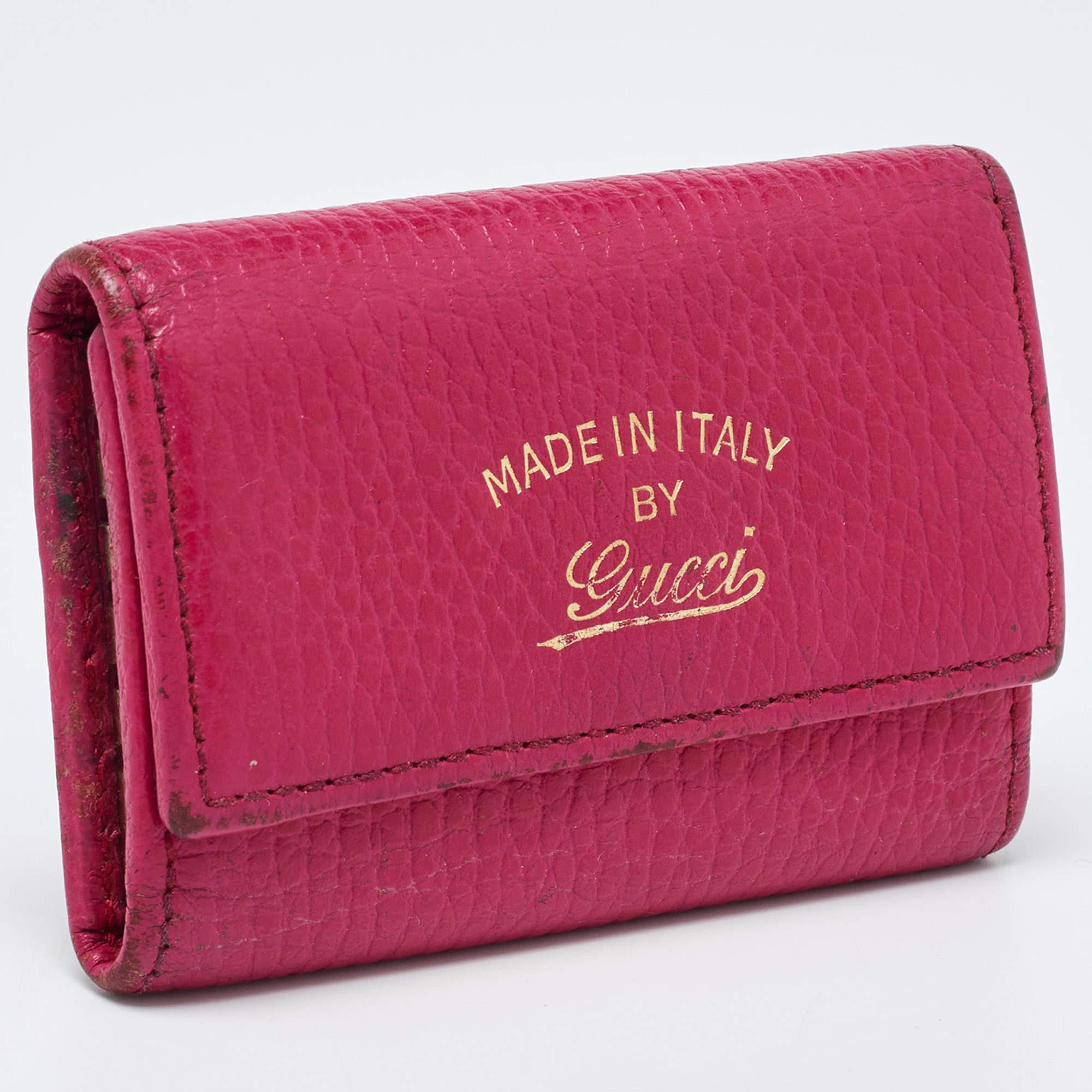 Women's Gucci Pink Leather Key Case For Sale