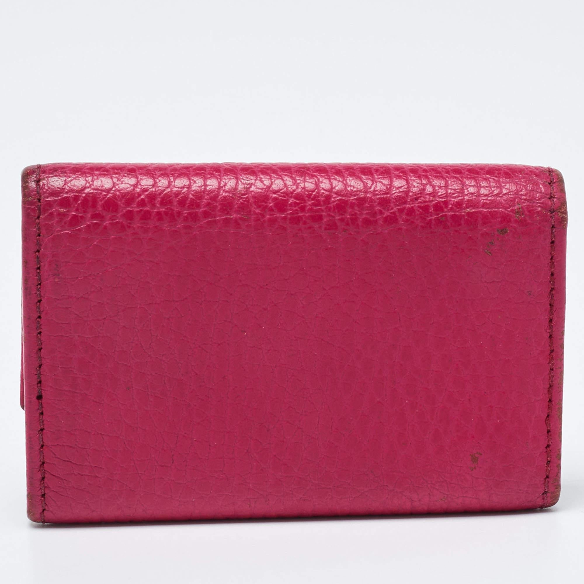 Gucci Pink Leather Key Case For Sale 1