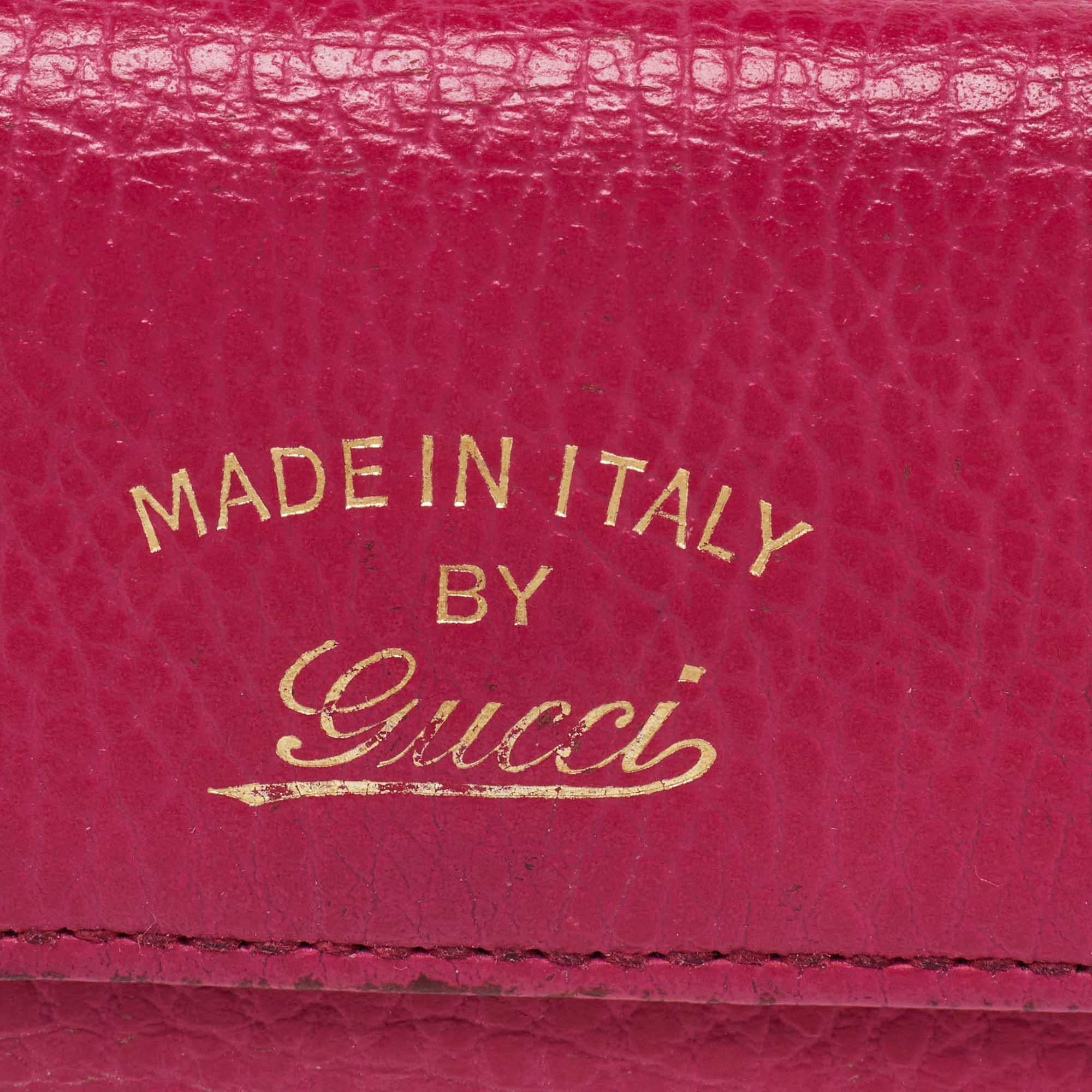 Gucci Pink Leather Key Case For Sale 2