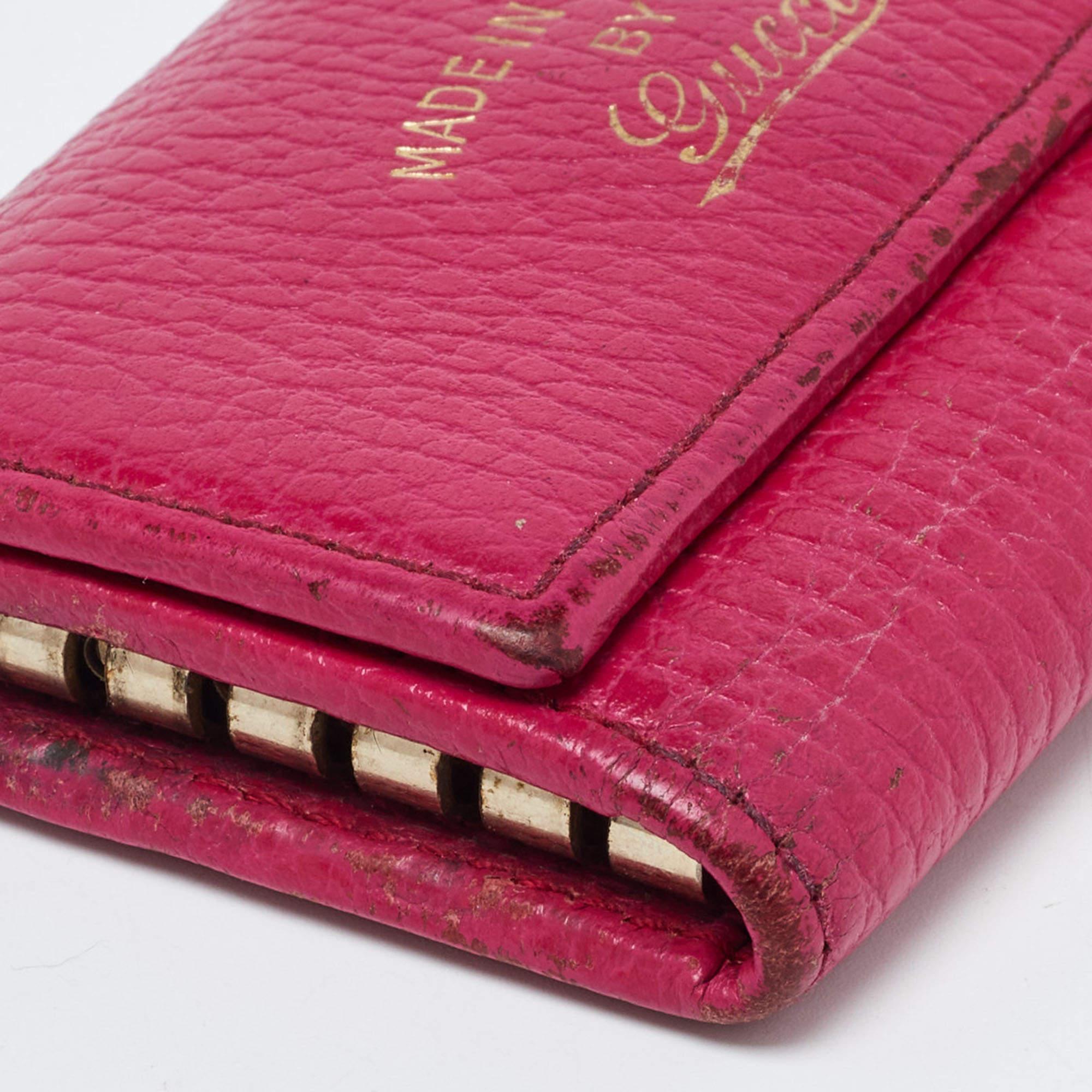 Gucci Pink Leather Key Case For Sale 5