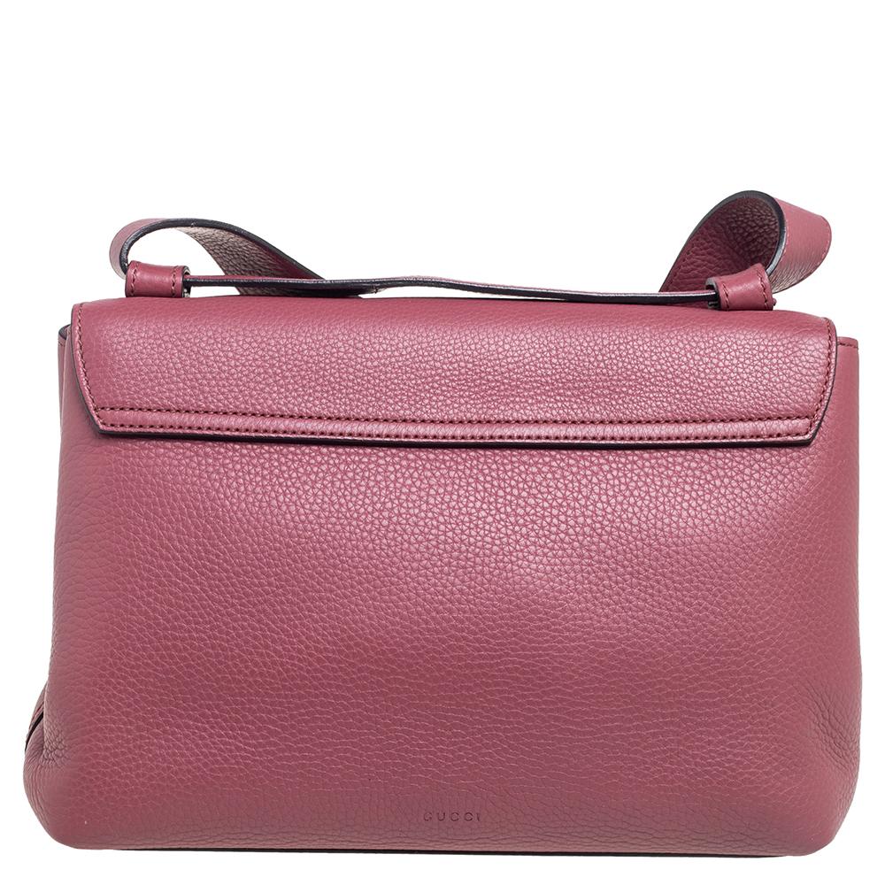 Women's Gucci Pink Leather Large GG Marmont Shoulder Bag
