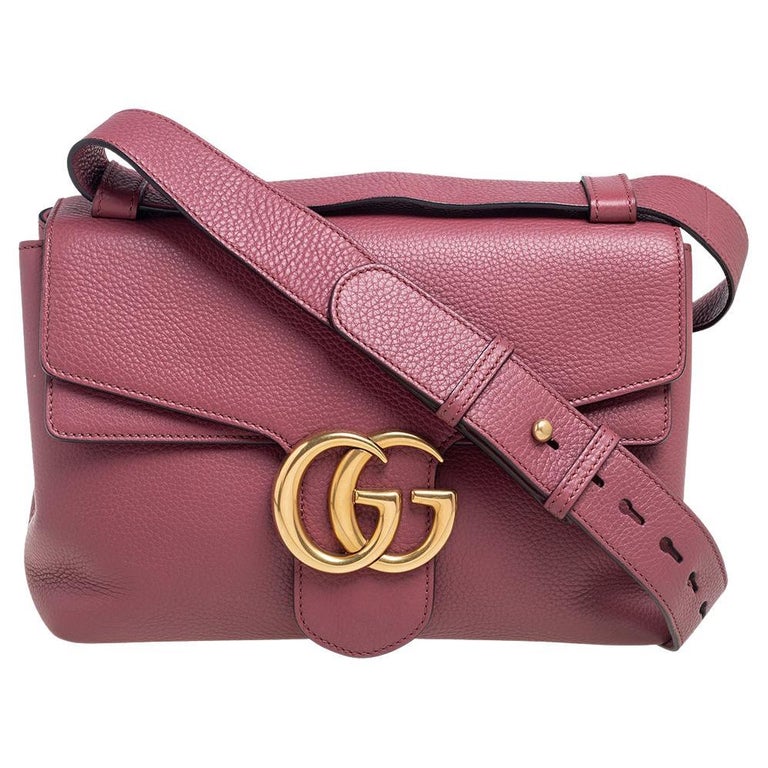 Gucci Pink Leather Large GG Marmont Shoulder Bag at 1stDibs
