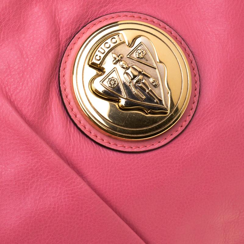 Gucci Pink Leather Large Hysteria Clutch 1