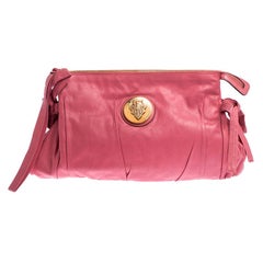 Gucci Pink Leather Large Hysteria Clutch