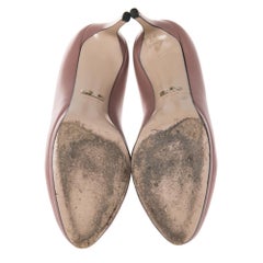 Gucci Pink Leather Malaga Kid Horsebit Pumps Size 36