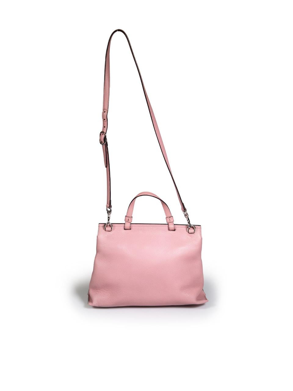 Gucci Pink Leather Medium Bamboo Daily Top Handle Bag In Excellent Condition For Sale In London, GB