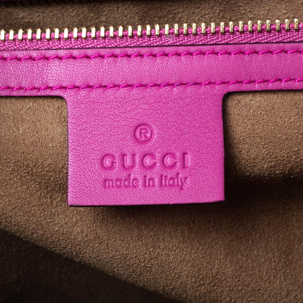 Women's Gucci Pink Leather Medium Padlock Top Handle Bag