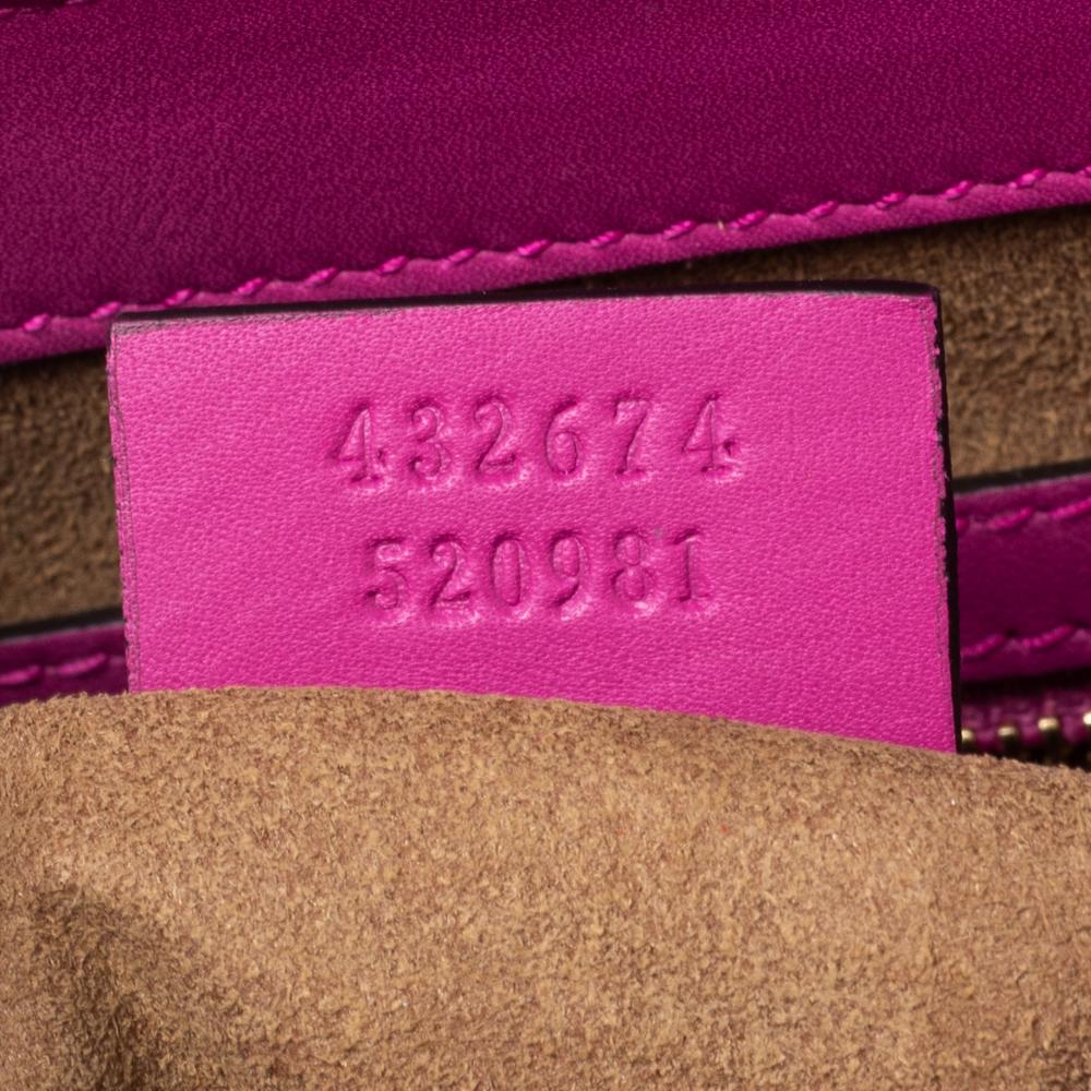 Gucci Pink Leather Medium Padlock Top Handle Bag 1