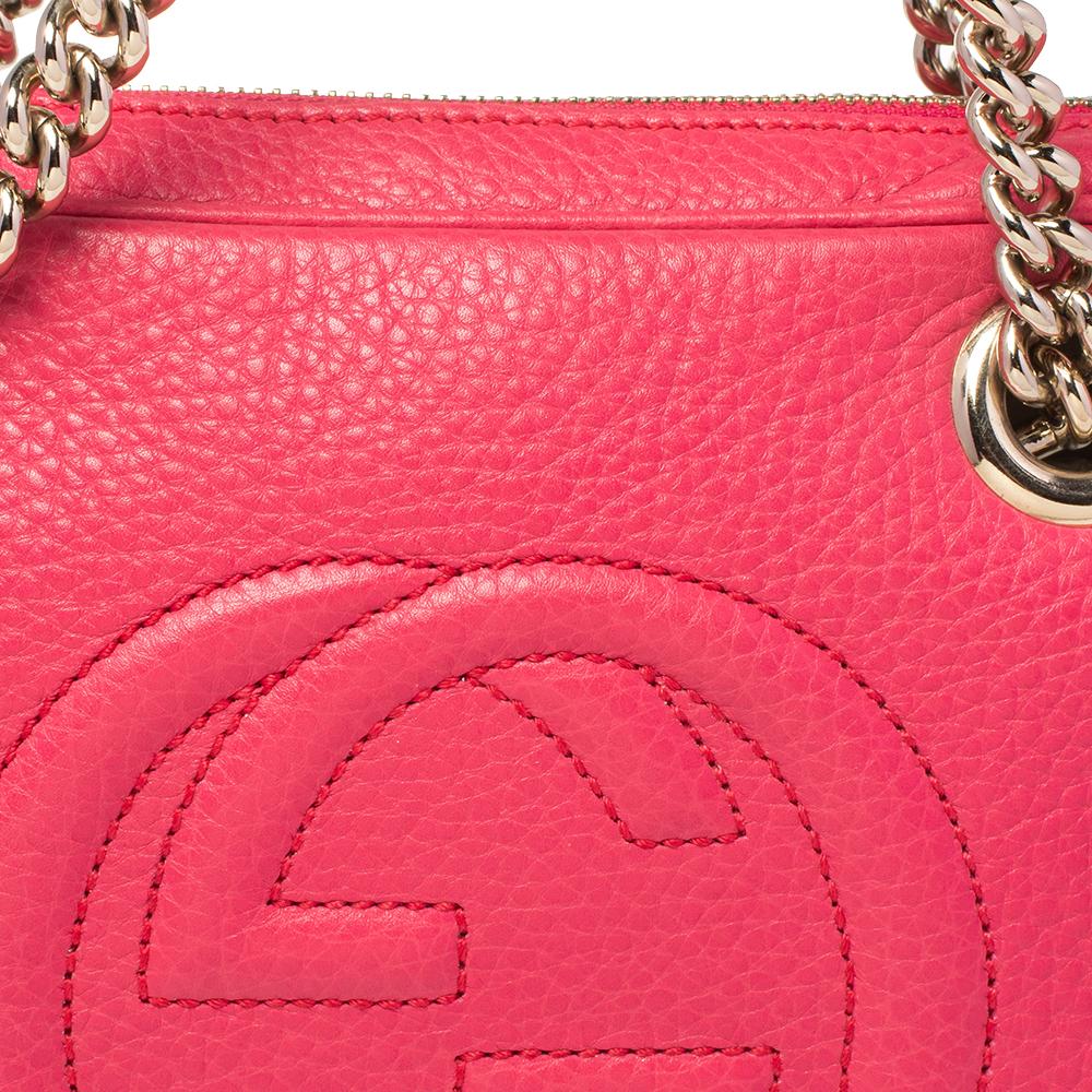 Gucci Pink Leather Medium Soho Chain Shoulder Bag 3