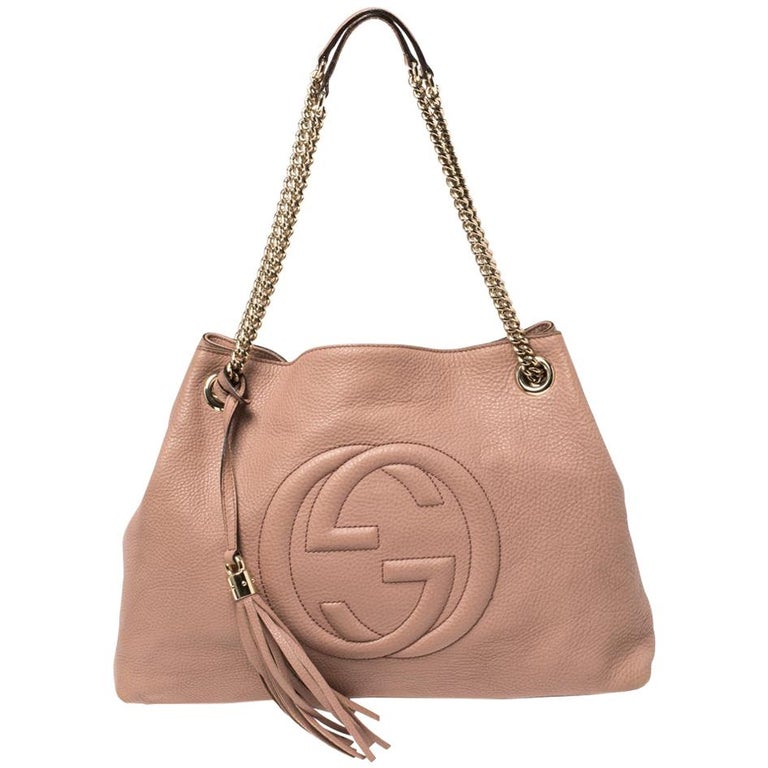 Gucci Pink Leather Medium Soho Chain Tote at 1stDibs  gucci soho tote  medium, gucci medium soho chain tote, gucci medium soho tote
