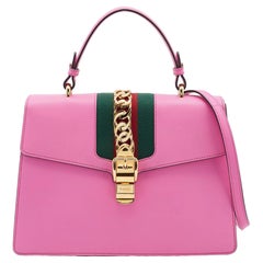 Gucci Pink Leather Medium Sylvie Top Handle Bag